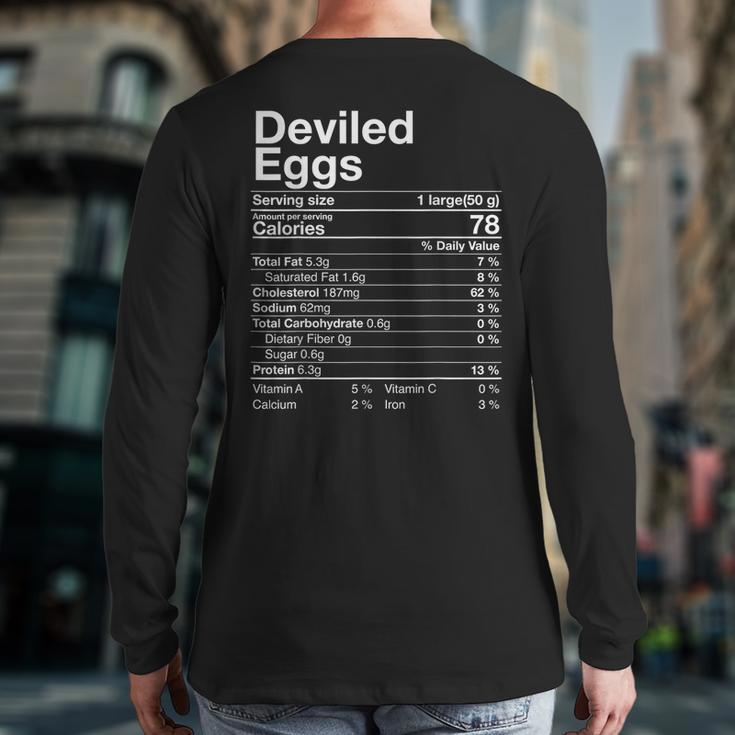 Deviled Eggs Nutrition Fact Thanksgiving Turkey Day Back Print Long Sleeve T-shirt