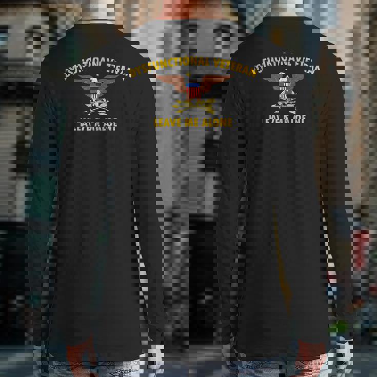 Dysfunctional Veteran Vintage Military Vet Back Print Long Sleeve T-shirt