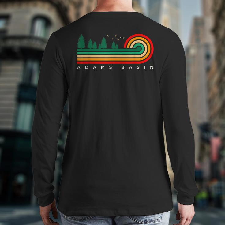 Evergreen Vintage Stripes Adams Basin New York Back Print Long Sleeve T-shirt