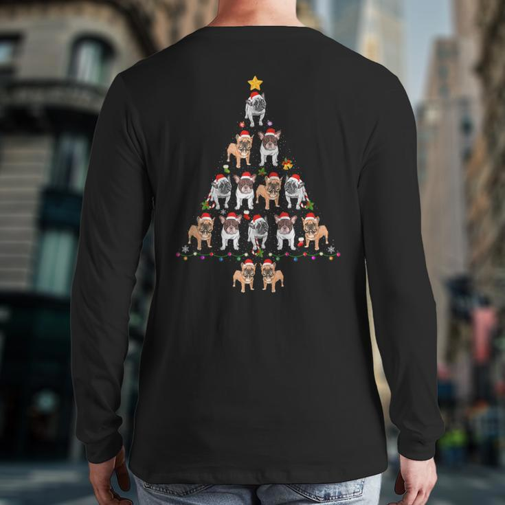 French Bulldog Christmas Tree Ugly Christmas Sweater Back Print Long Sleeve T-shirt