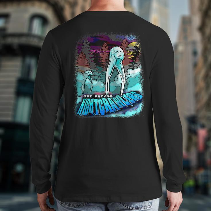 Fresno Nightcrawlers Spooky Creepy Ghost Monsters Back Print Long Sleeve T-shirt