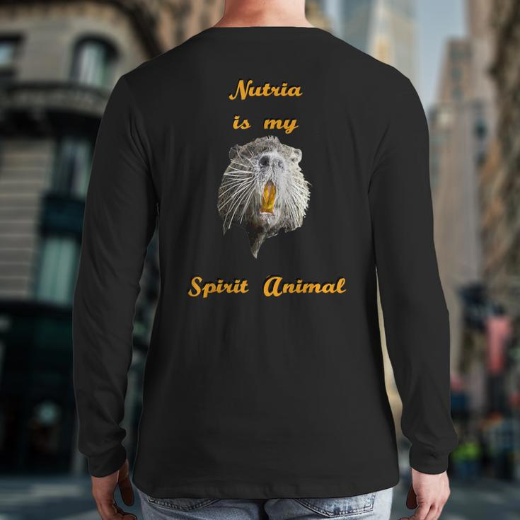 Cajun Louisiana Nutria Rat Spirit Animal Back Print Long Sleeve T-shirt