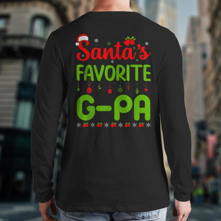 Christmas Santa's Favorite G-Pa Cute Merry Xmas Party Back Print Long Sleeve T-shirt