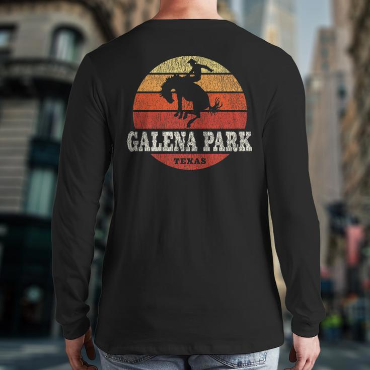 Galena Park Tx Vintage Country Western Retro Back Print Long Sleeve T-shirt