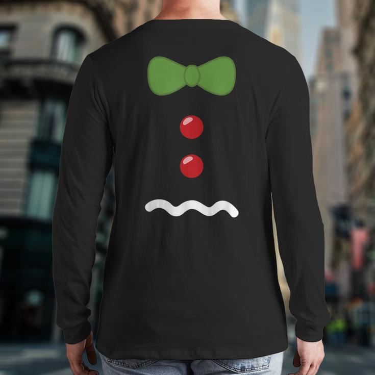 Gingerbread Man Christmas Costume Xmas Back Print Long Sleeve T-shirt