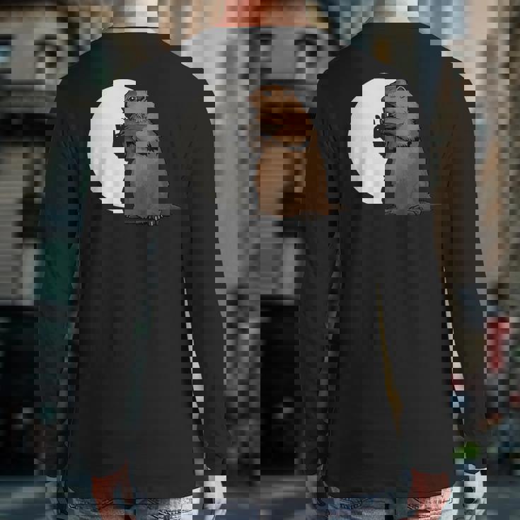 Groundhog Day Shadow Puppet Back Print Long Sleeve T-shirt