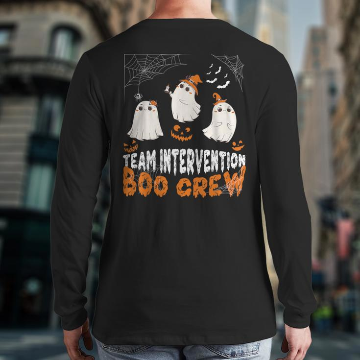 Halloween Team Intervention Boo Crew Cute Ghost Spider Bats Back Print Long Sleeve T-shirt