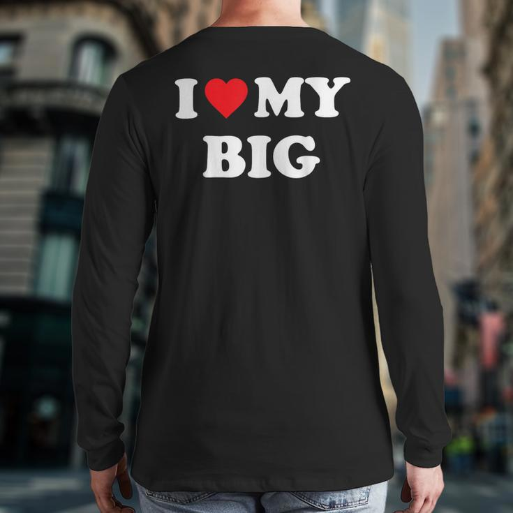 I Heart My Big Matching Little Big Sorority Back Print Long Sleeve T-shirt