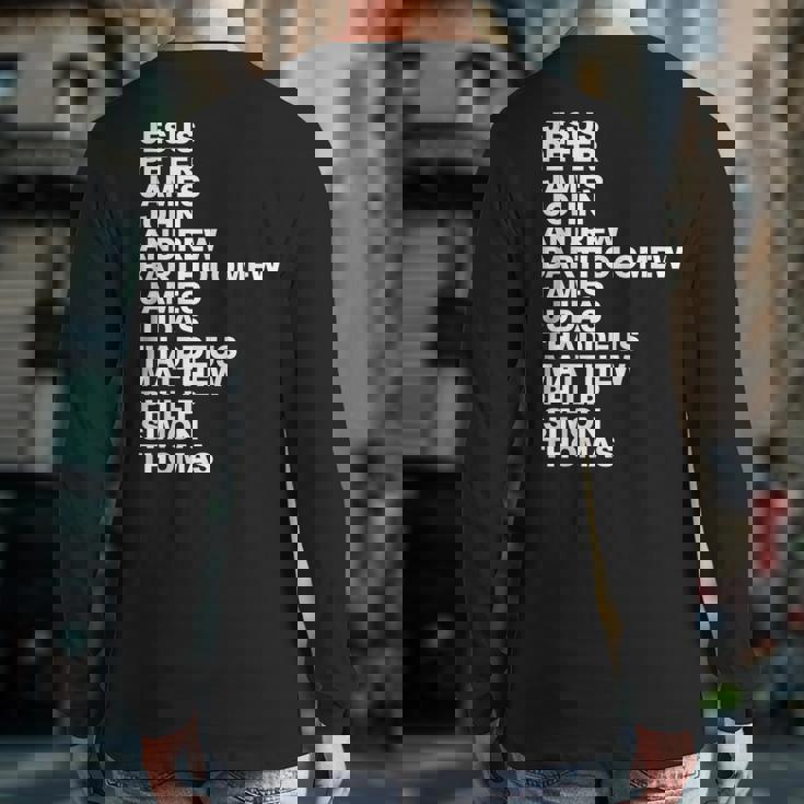 Jesus Apostles Back Print Long Sleeve T-shirt | Mazezy