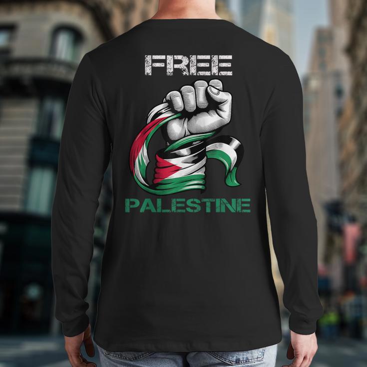 I Love Free Palestine Flag Save Gaza Strip Palestinian Back Print Long ...