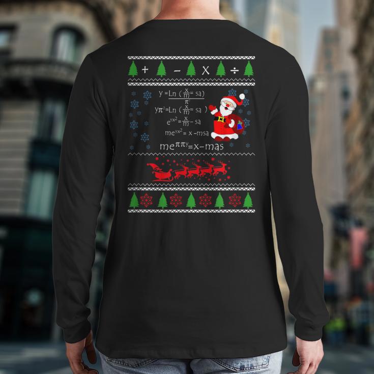 Math Lovers Equation Ugly Christmas Sweater Back Print Long Sleeve T-shirt