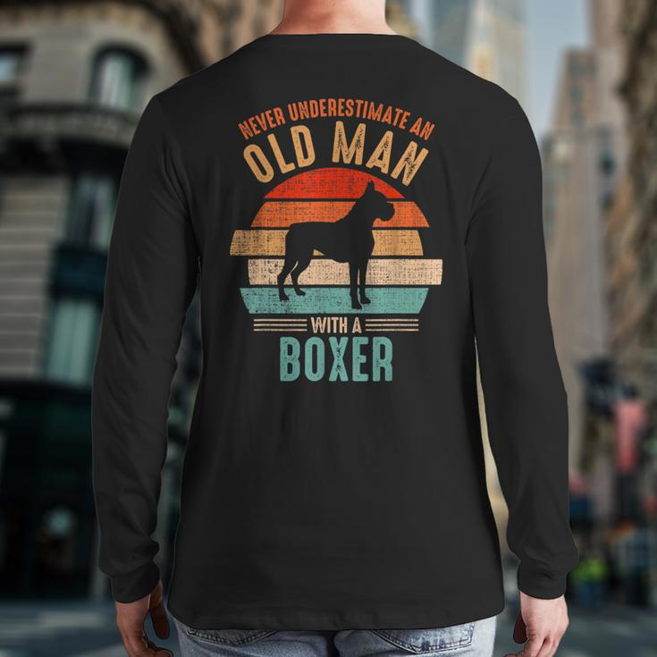 Mb Never Underestimate An Old Man With A Boxer Back Print Long Sleeve T-shirt