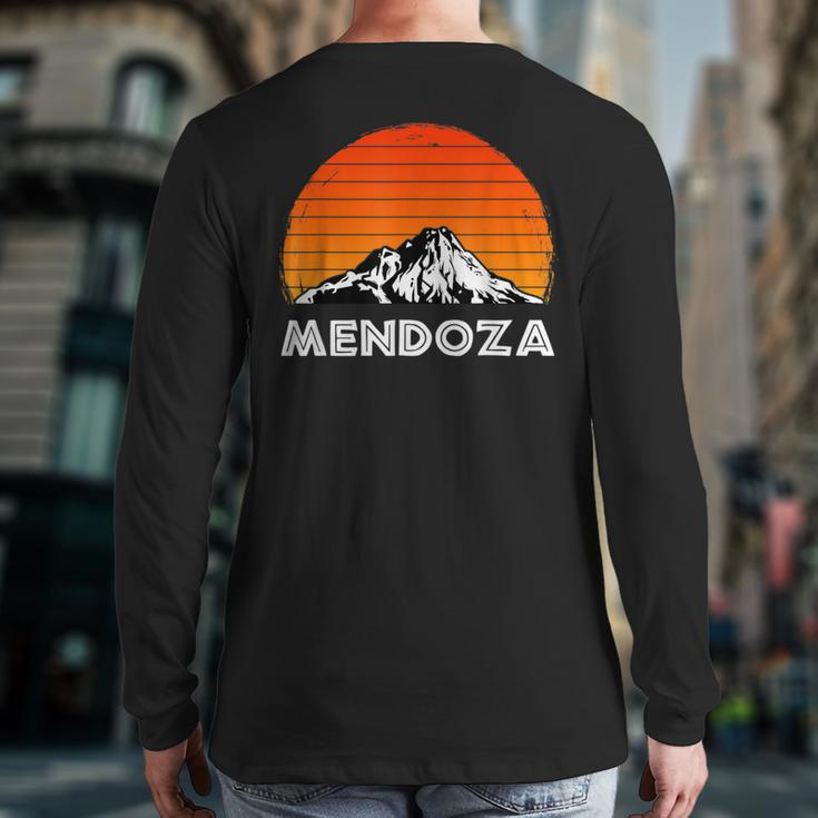 Mendoza Argentina Vintage Retro Argentinian Mountains Andes Back Print Long Sleeve T-shirt