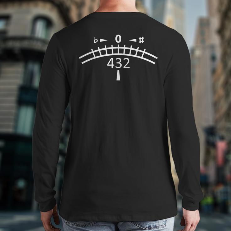 Musical Tuning Fork 440 432 Hz Tune Conspiracy Music Playing Back Print Long Sleeve T-shirt