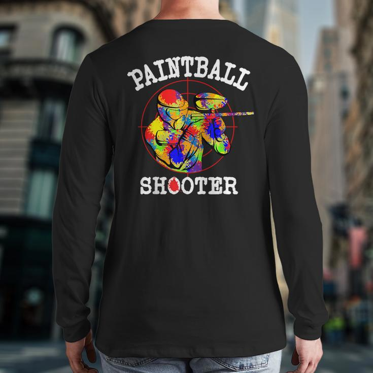 Paintball Paintballers Tactical Sports Master Shoot-Out Game Back Print Long Sleeve T-shirt