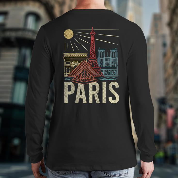 Paris Lover France Tourist Paris Art Paris Back Print Long Sleeve T-shirt