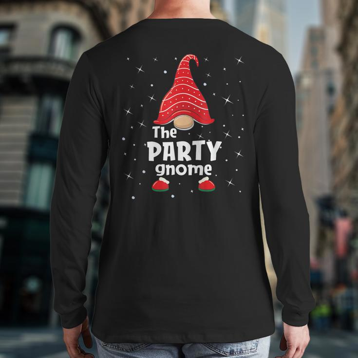 Party Gnome Family Matching Christmas Pajama Back Print Long Sleeve T-shirt