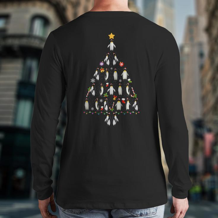 Penguin Christmas Tree Ugly Christmas Sweater Back Print Long Sleeve T-shirt