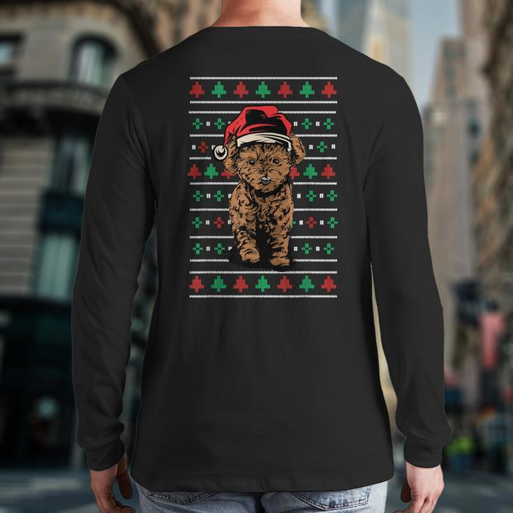 Poodle Ugly Christmas Sweater Back Print Long Sleeve T-shirt