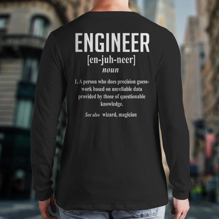 Precision Guesswork Engineer Wizard Magician Back Print Long Sleeve T-shirt