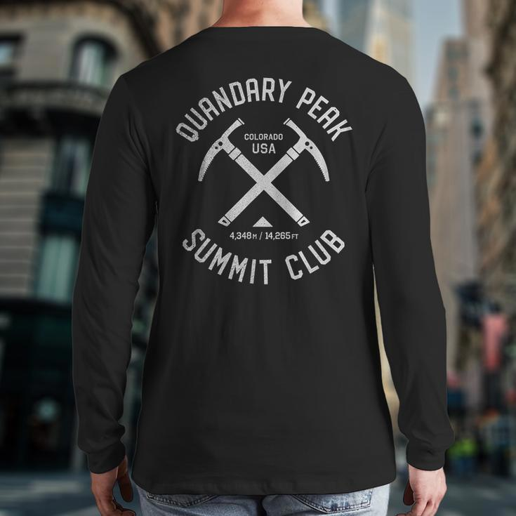 Quandary Peak Summit Club I Climbed Quandary Peak Back Print Long Sleeve T-shirt