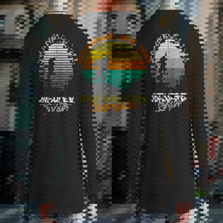Retro Asharoken New York Big Foot Souvenir Back Print Long Sleeve T-shirt