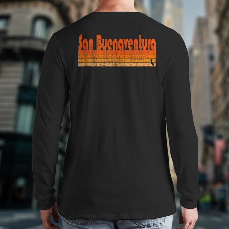San Buenaventura California Retro 80S Style Back Print Long Sleeve T-shirt
