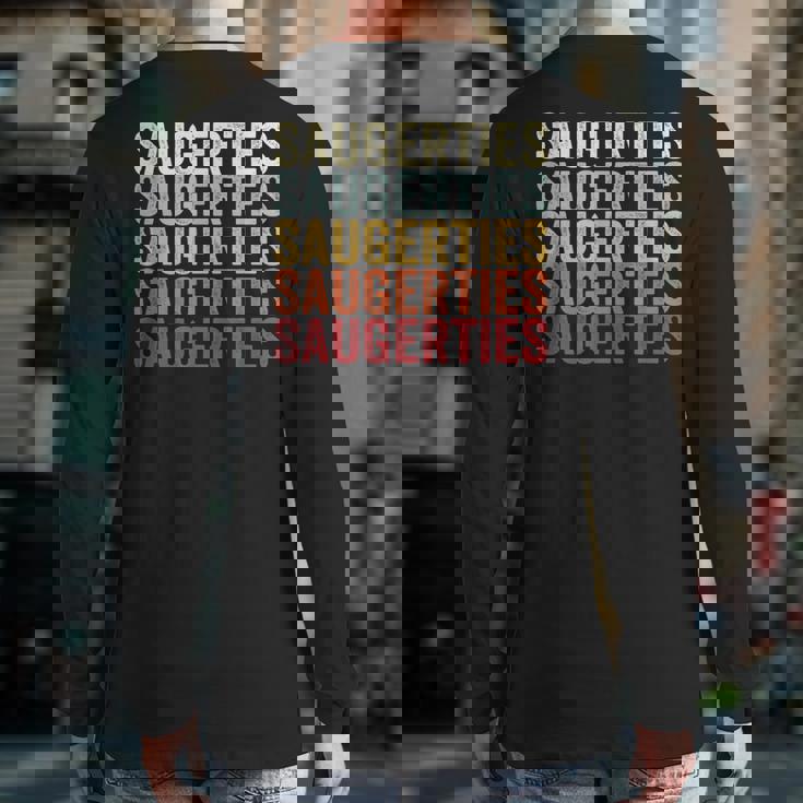 Saugerties New York Saugerties Ny Retro Vintage Text Back Print Long Sleeve T-shirt