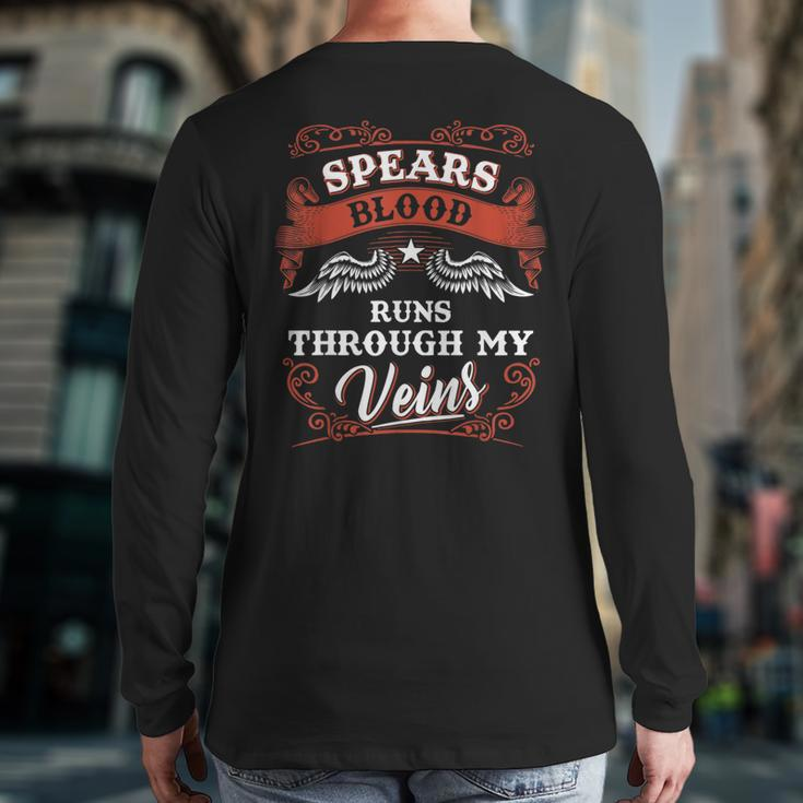 Spears Blood Runs Through My Veins Family Christmas Back Print Long Sleeve T-shirt