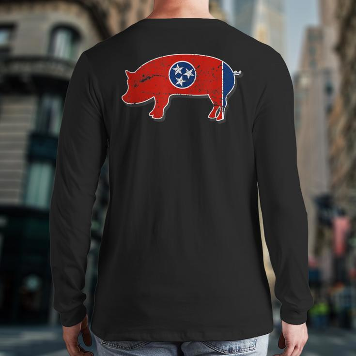 State Of Tennessee Barbecue Pig Hog Bbq Competition Back Print Long Sleeve T-shirt