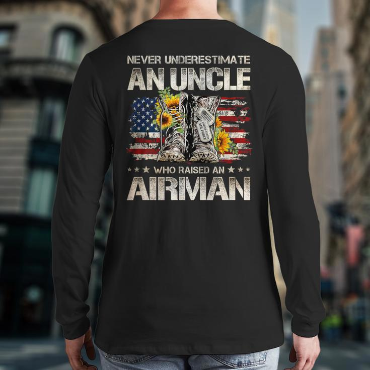 Never Underestimate An Uncle Who Raised An Airman Usaf Back Print Long Sleeve T-shirt
