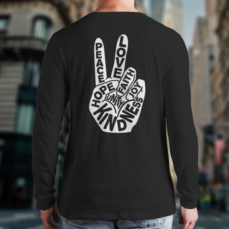 Unity Day Orange Anti Bullying Peace Love Sign Language Back Print Long Sleeve T-shirt