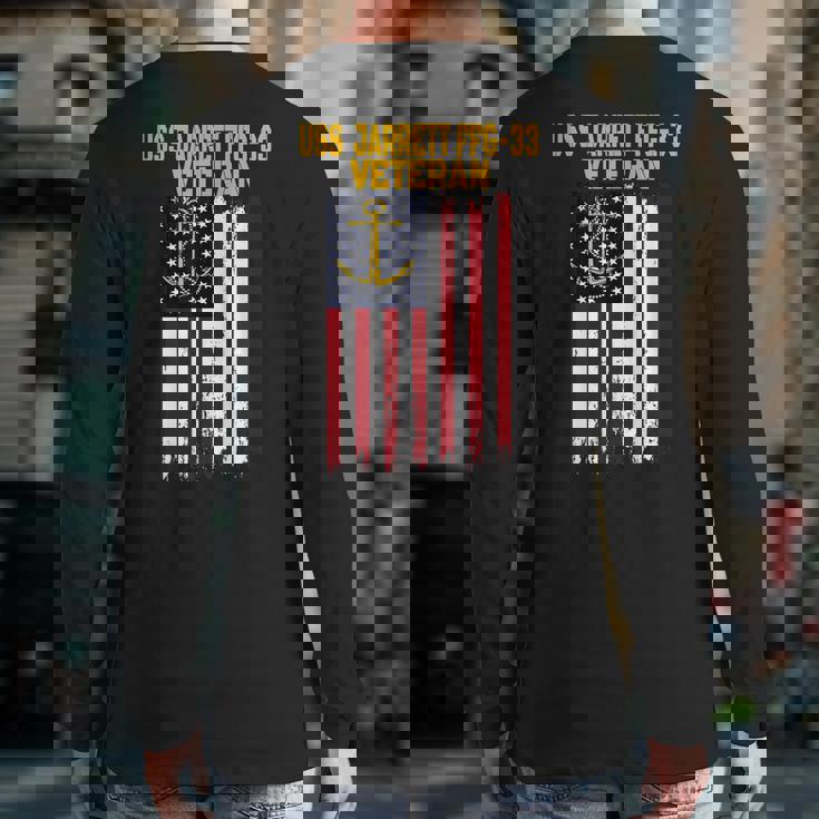 Uss Jarrett Ffg-33 Frigate Veterans Day Father's Day Back Print Long Sleeve T-shirt