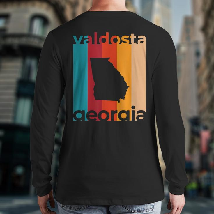 Valdosta Georgia Retro Cutout Ga Souvenir Back Print Long Sleeve T-shirt