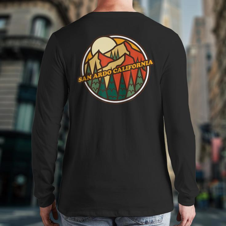 Vintage San Ardo California Mountain Hiking Souvenir Print Back Print Long Sleeve T-shirt