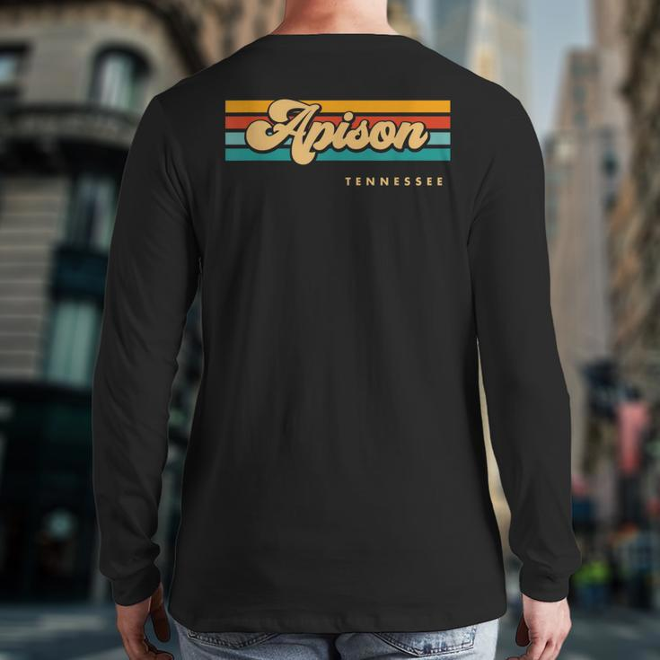 Vintage Sunset Stripes Apison Tennessee Back Print Long Sleeve T-shirt
