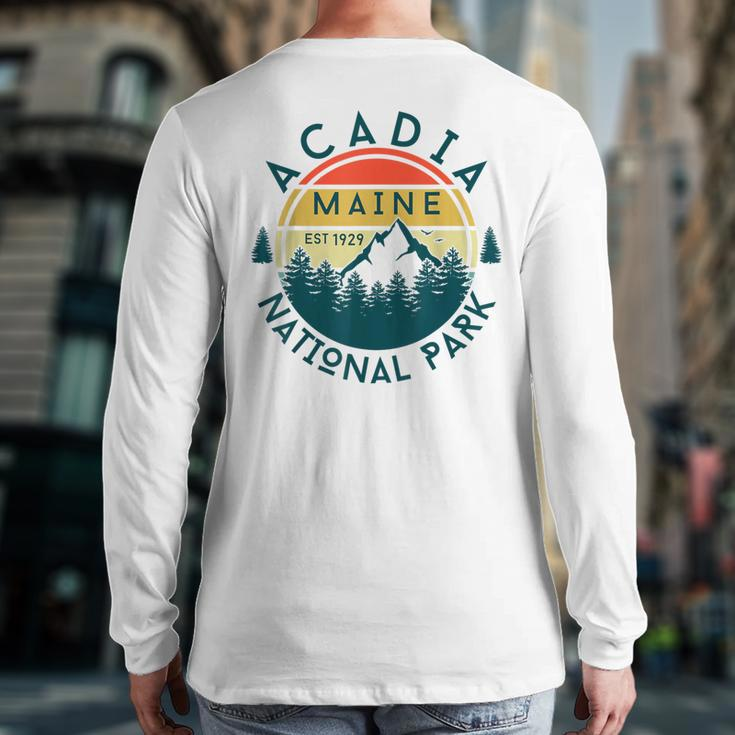 Acadia National Park Maine Hiking Nature Outdoors Back Print Long Sleeve  T-shirt