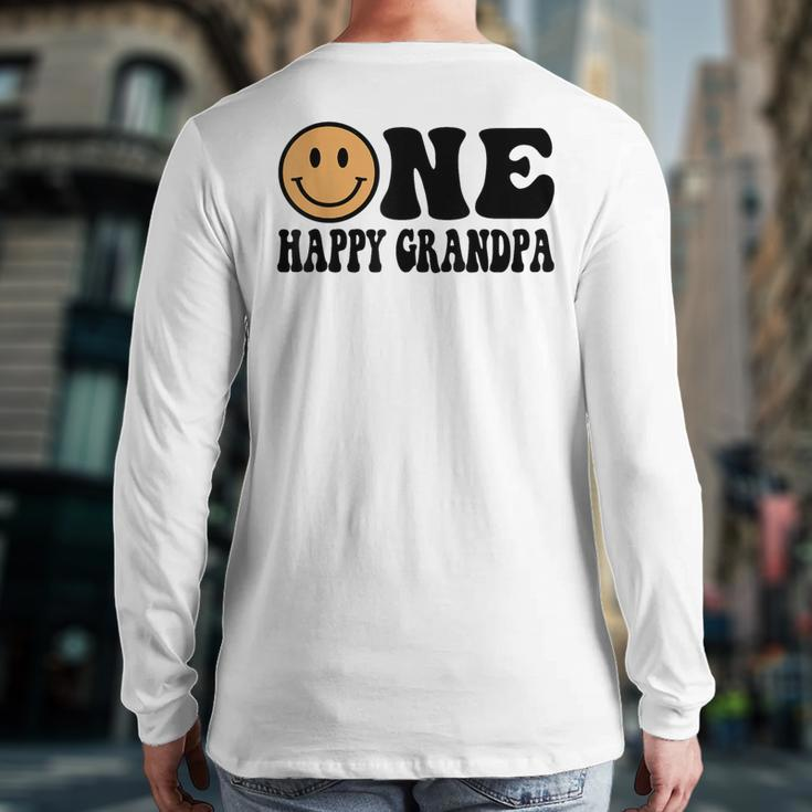 One Happy Dude 1St Birthday One Cool Grandpa Family Matching Back Print Long Sleeve T-shirt