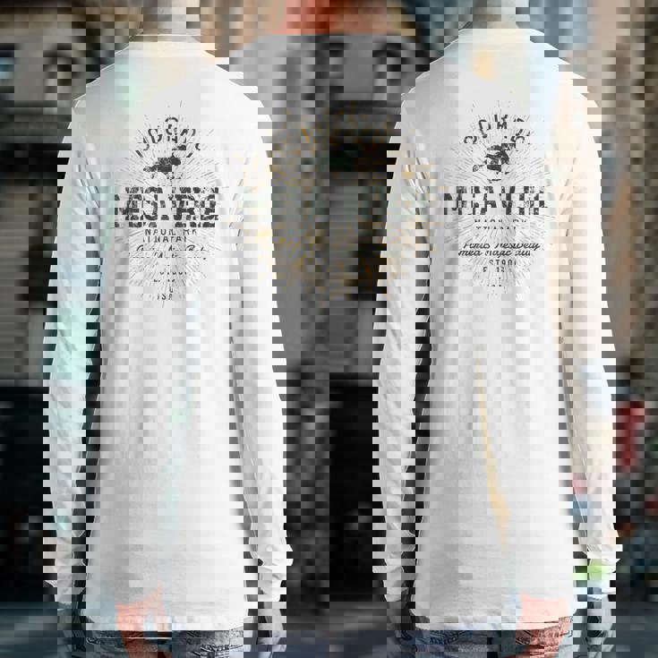Retro Style Vintage Mesa Verde National Park Back Print Long Sleeve T-shirt