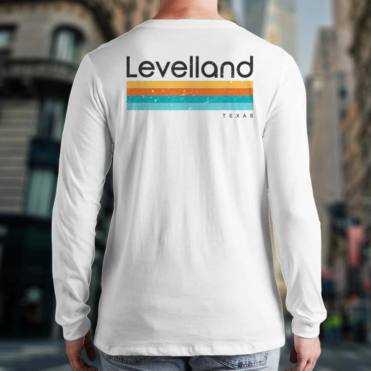 Vintage Levelland Tx Texas Usa Retro Back Print Long Sleeve T-shirt