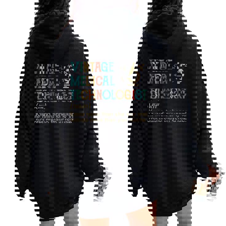 1970S Retro Vintage Medical Technologist Women Women Oversized Hoodie Back Print