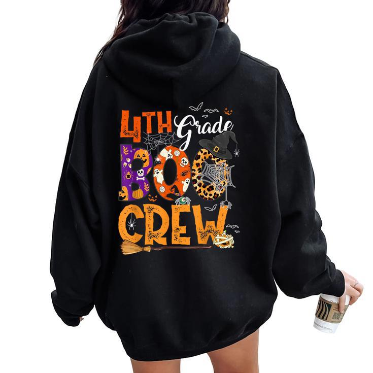 4Th Grade Boo Crew Teacher Student Halloween Costume 2023 Women Oversized Hoodie Back Print