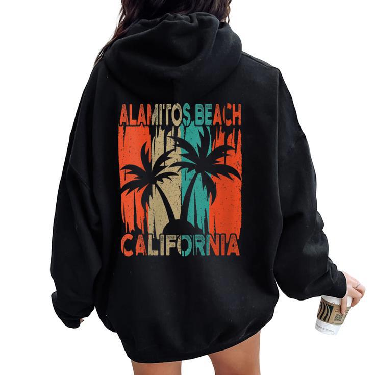 Alamitos Beach California Retro Women Oversized Hoodie Back Print