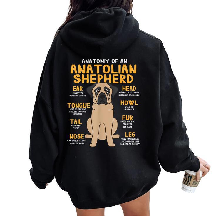 Anatolian Shepherd Anatomy Of Dog Mom Dad Pet Women Oversized Hoodie Back Print