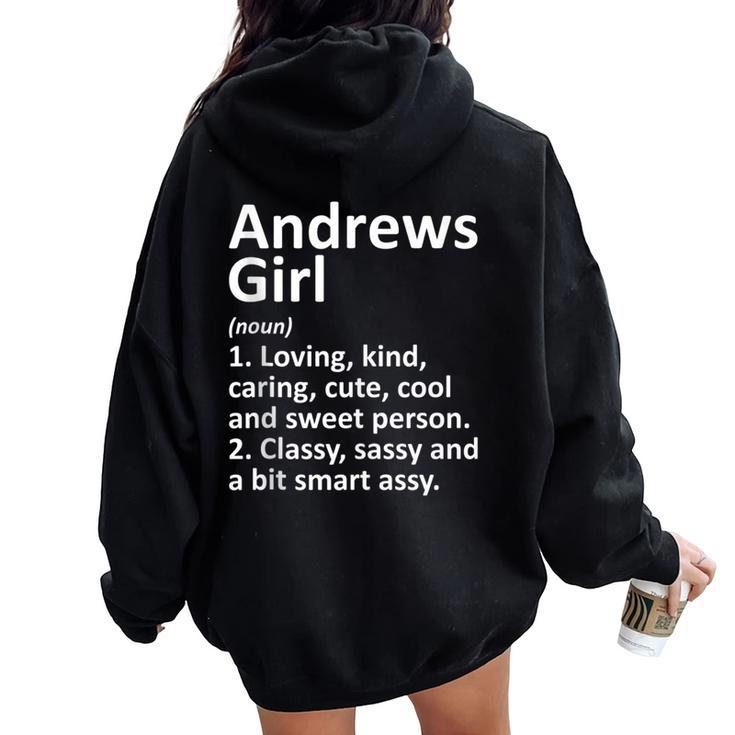 Andrews Girl Tx Texas City Home Roots Women Oversized Hoodie Back Print