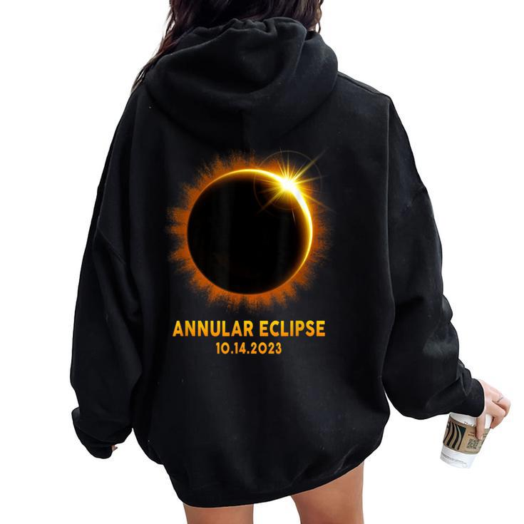 Annular Solar Eclipse 101423 America Annularity Celestial Women Oversized Hoodie Back Print