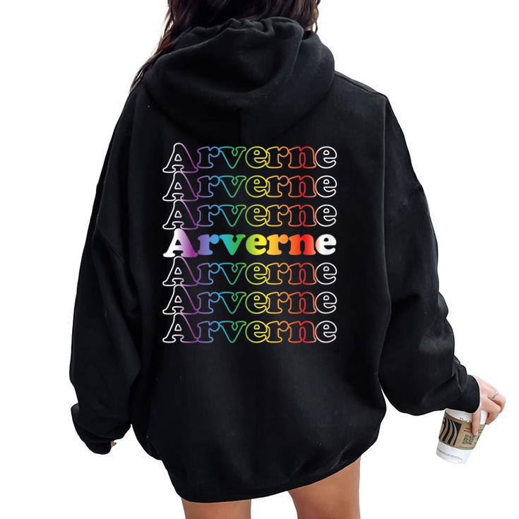 Arverne Lgbt Rainbow Pride Vintage Inspired Women Oversized Hoodie Back Print