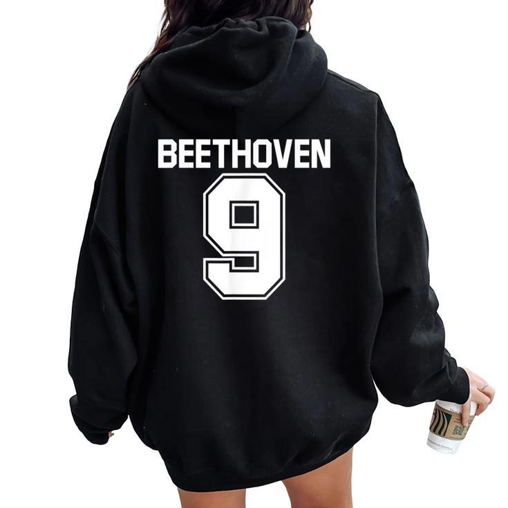 Beethoven 9Th Symphony Composer Women Oversized Hoodie Back Print