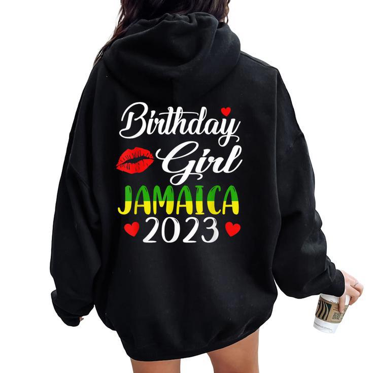 Birthday Jamaica Girl Lips 30Th 50Th Party Matching 2023 Women Oversized Hoodie Back Print