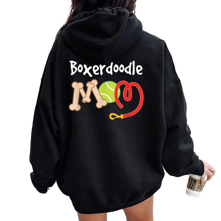 Boxerdoodle Mom Dog Owner Women Oversized Hoodie Back Print